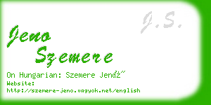 jeno szemere business card